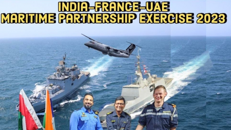 Ấn Độ, Pháp và UAE lần đầu tiên tổ chức cuộc tập trận hàng hải ba bên